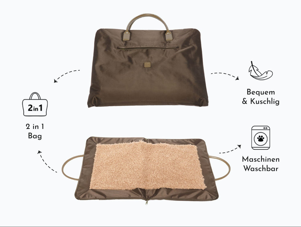 Clara – Borsa-tappetino da viaggio di lusso per cani