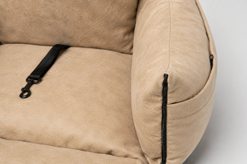 Sedile auto per cani in morbido cotone con memory foam e maniglie