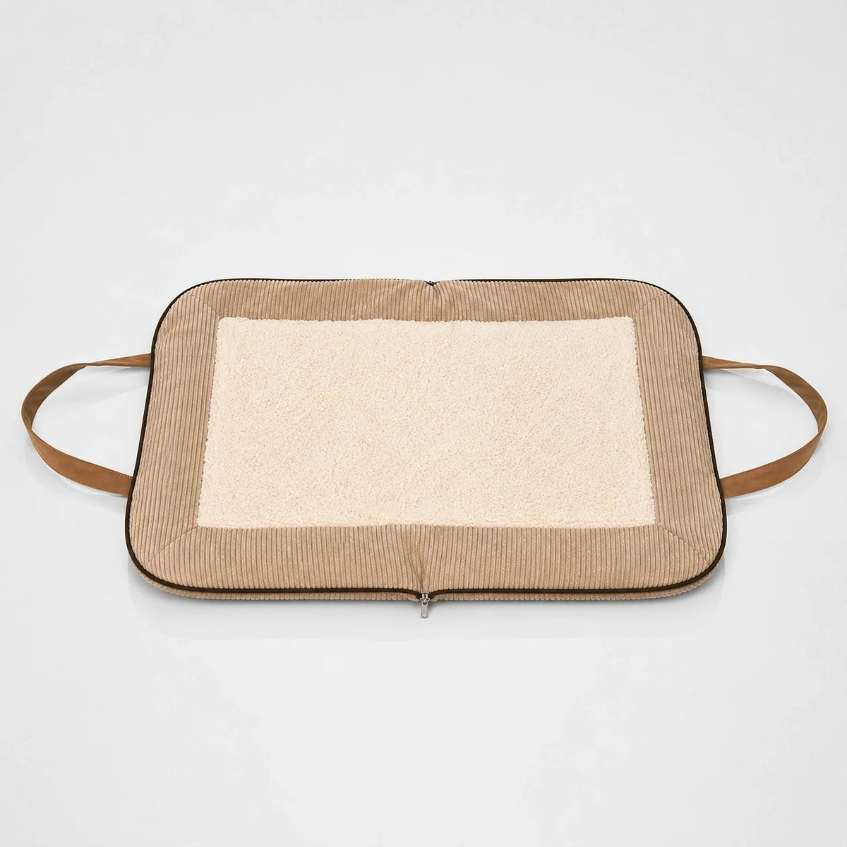 Weiche, faltbare Hundereisematte aus Cord mit kuscheligem Teddyfutter