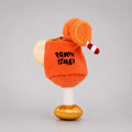 Oranges Cocktailglas-Plüschhundespielzeug mit Quietscher und Knisterfolie