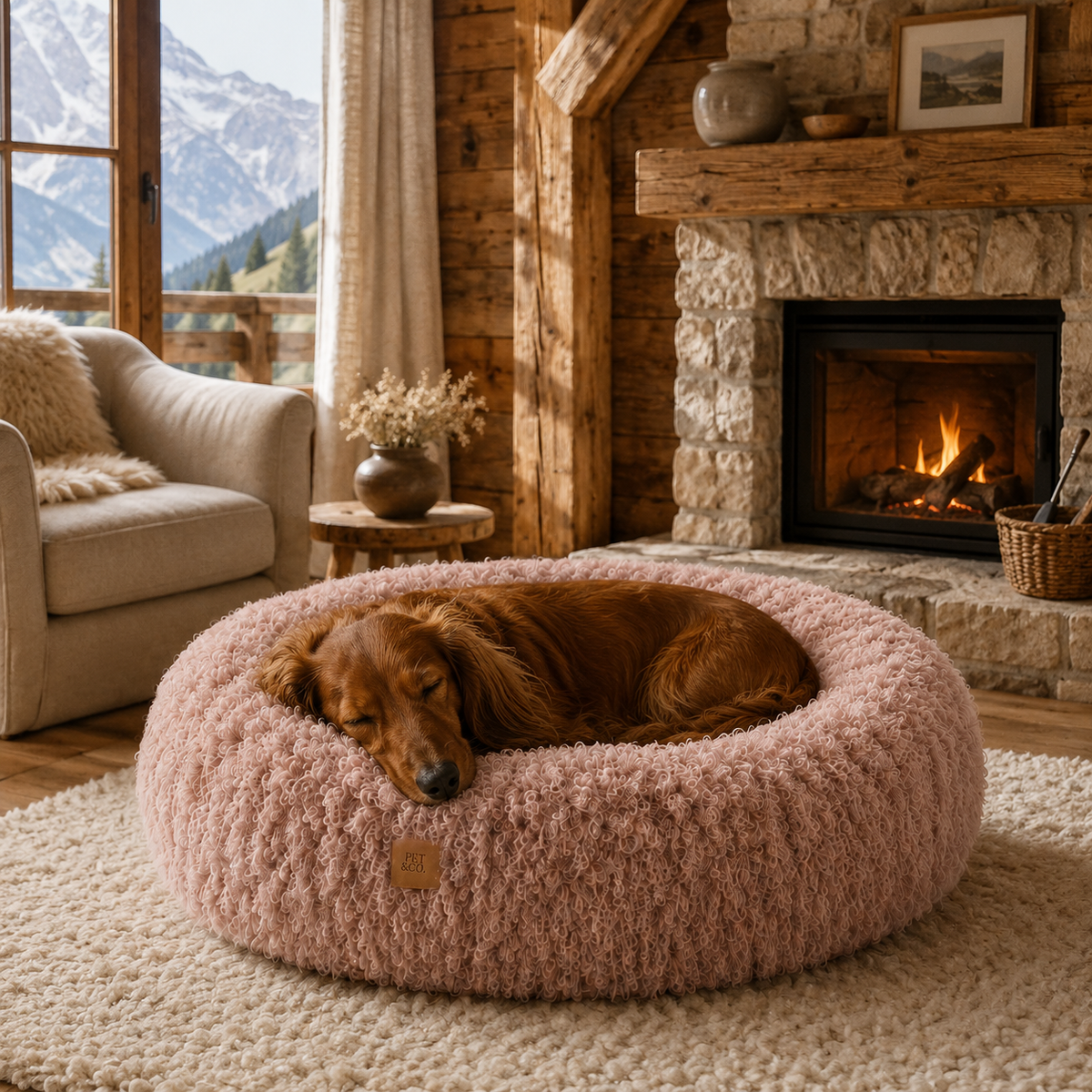 Weiches, lockiges Plüsch-Donut-Hundebett mit Memory-Foam-Füllung