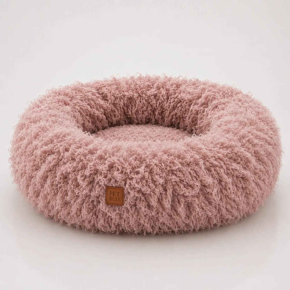 Cuccia per cani a ciambella in morbido peluche riccio con imbottitura in memory foam