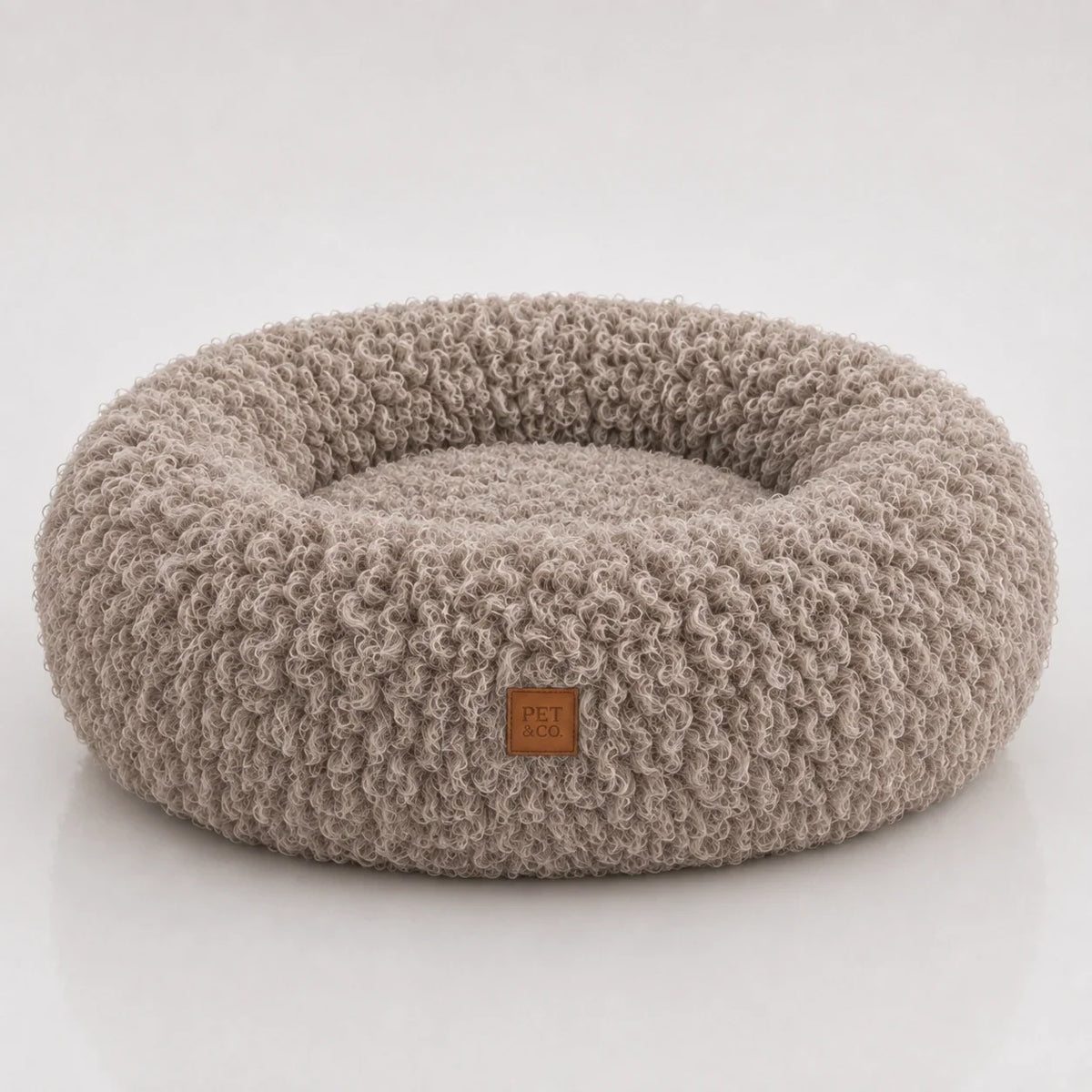 Cuccia per cani a ciambella in morbido peluche riccio con imbottitura in memory foam