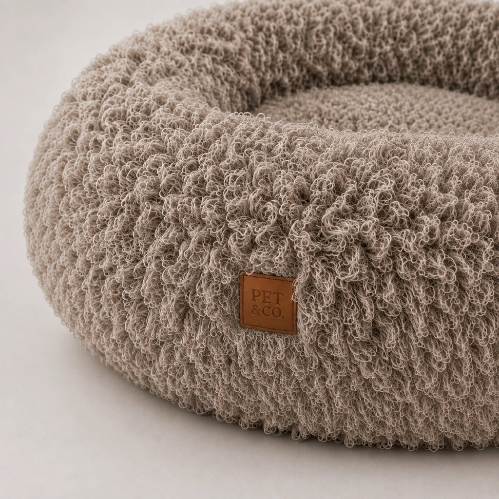 Weiches, lockiges Plüsch-Donut-Hundebett mit Memory-Foam-Füllung
