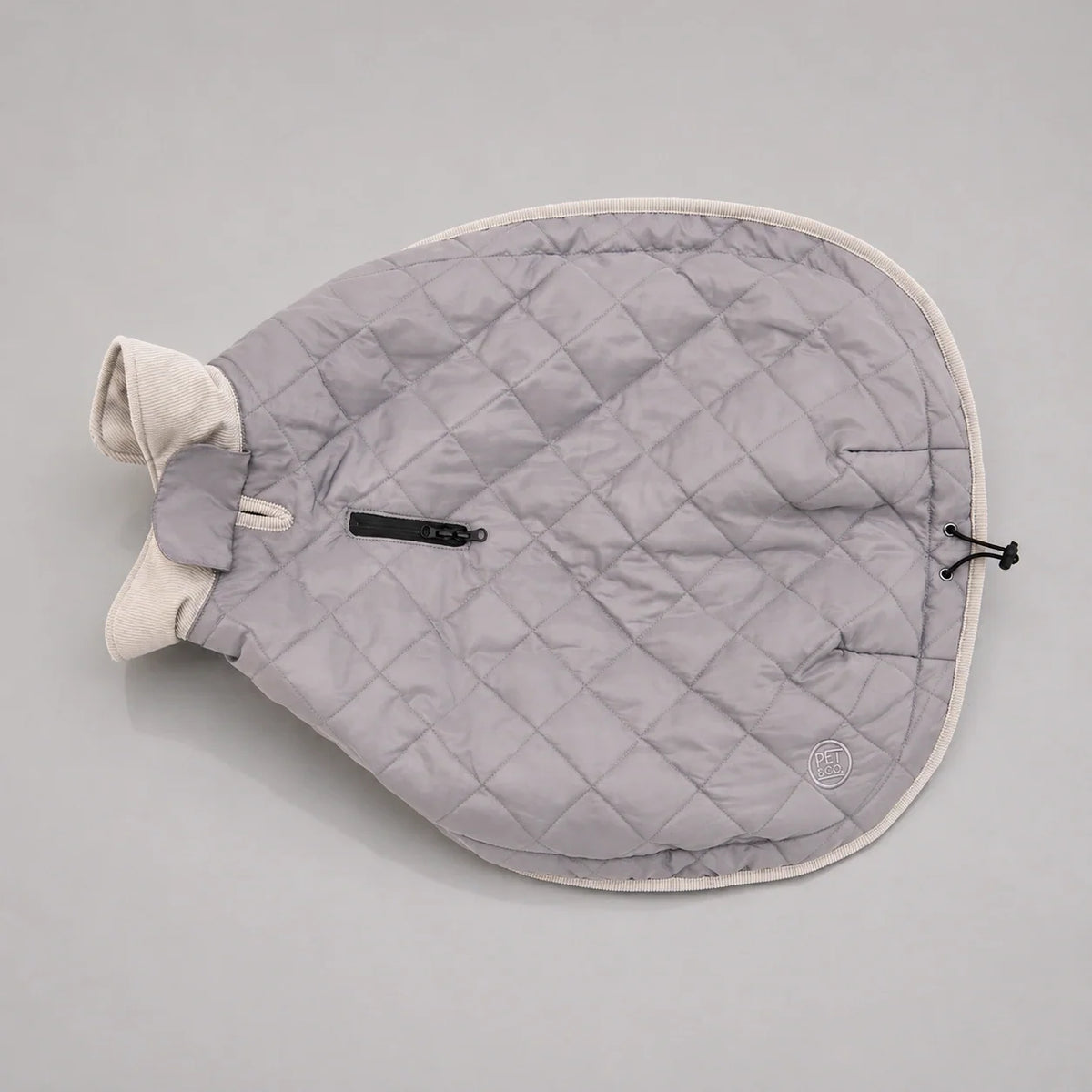 Waterproof Quilted Dog Coat with Adjustable Fit and Contrast Trim