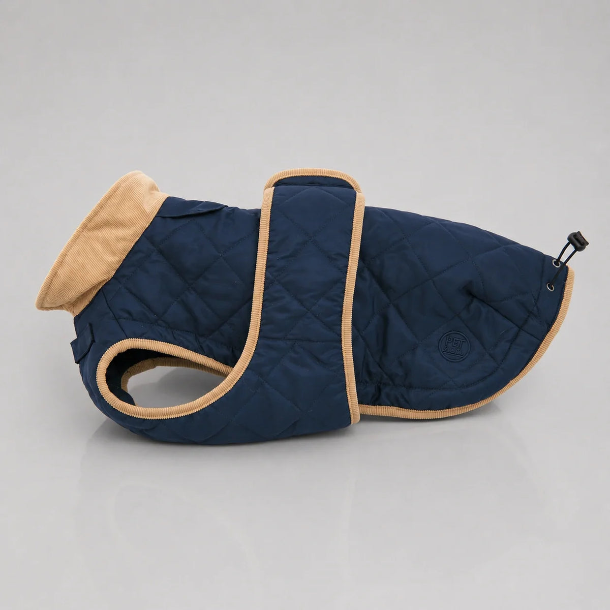 Waterproof Quilted Dog Coat with Adjustable Fit and Contrast Trim