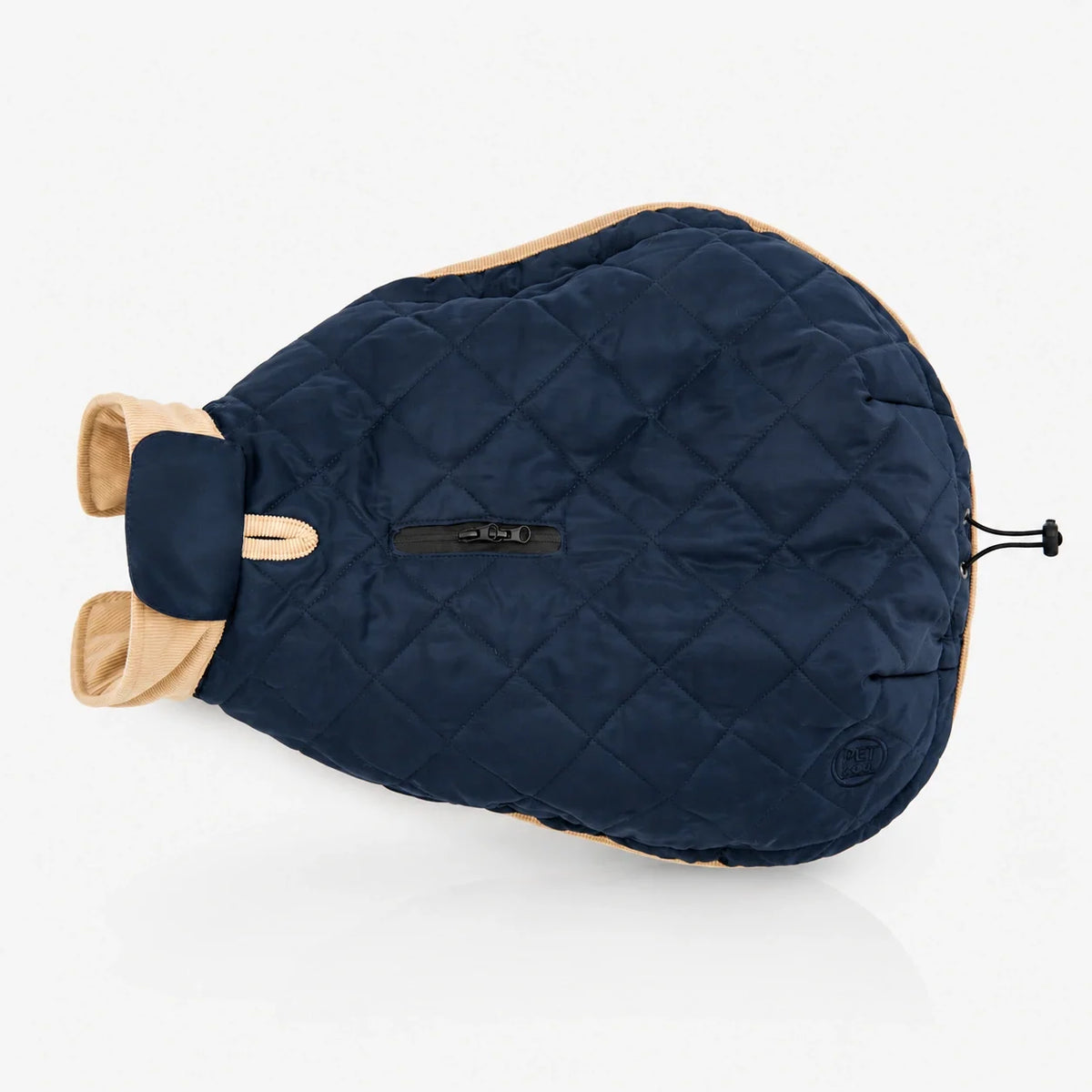 Waterproof Quilted Dog Coat with Adjustable Fit and Contrast Trim