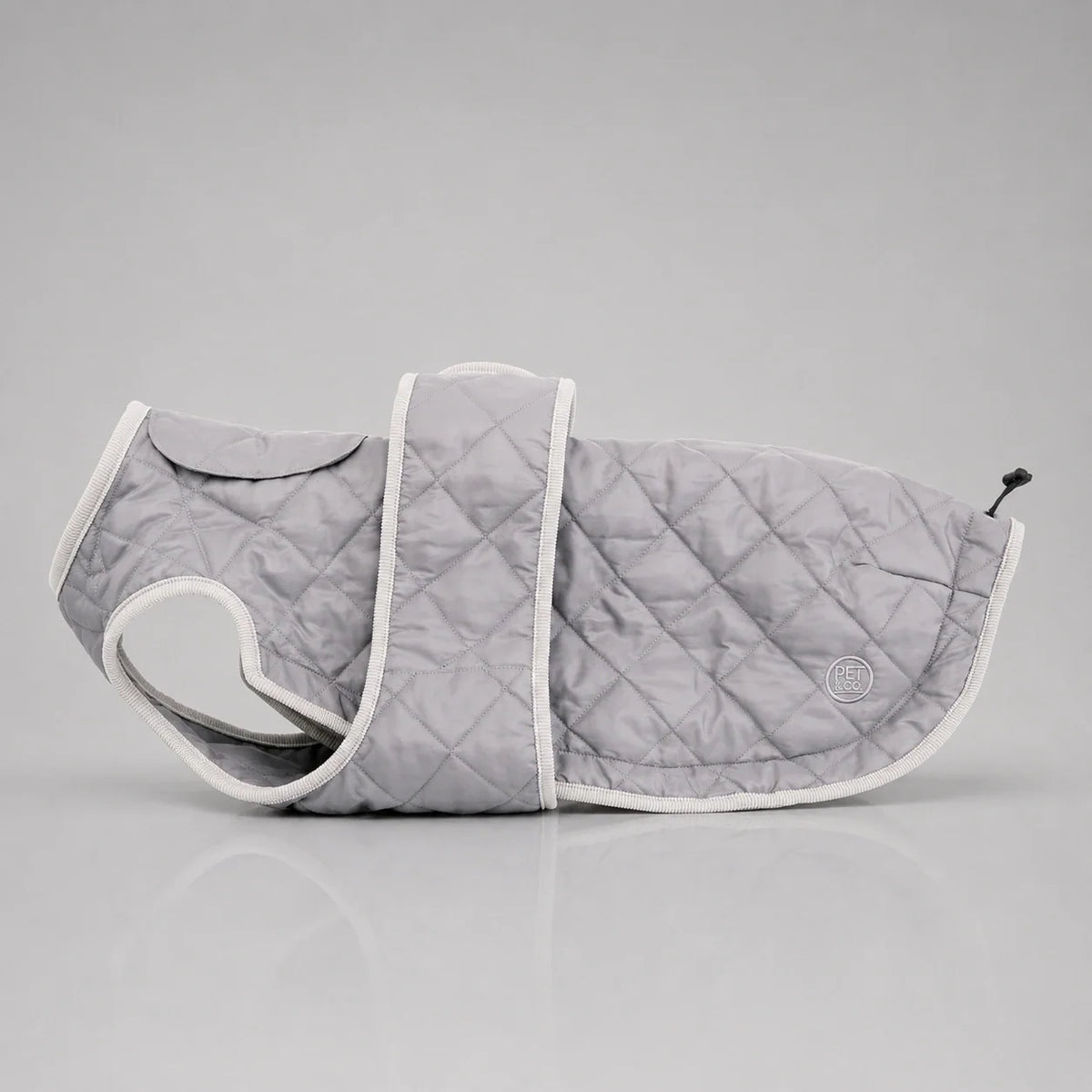 Waterproof Quilted Dog Coat with Adjustable Fit and Contrast Trim
