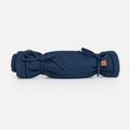 Blaue Reise-Hundematte aus Denim zum Aufrollen mit Teddyfutter
