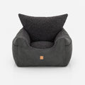 Seggiolino auto per cani in morbida ecopelliccia con imbottitura in memory foam