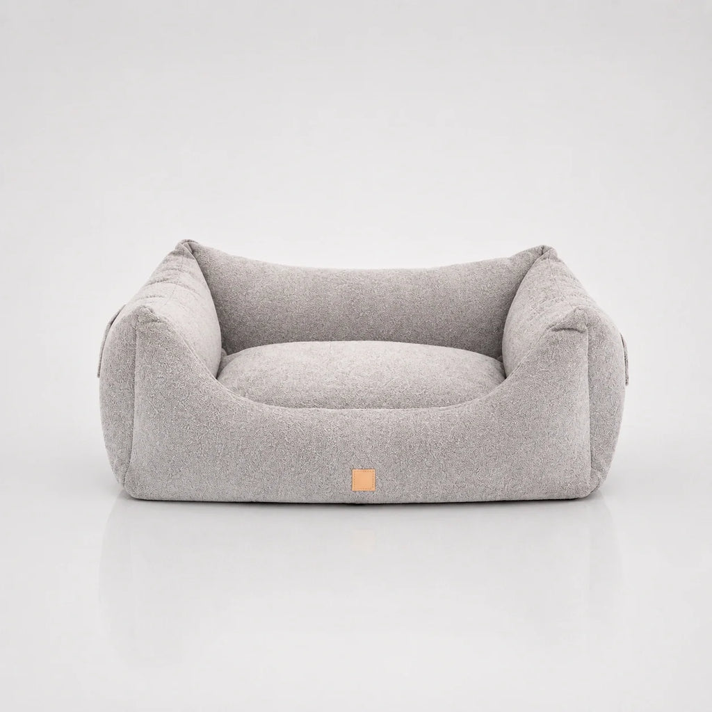 Weiches Baumwoll-Hundebett mit Rand und verstellbarer Memory-Schaum-Füllung