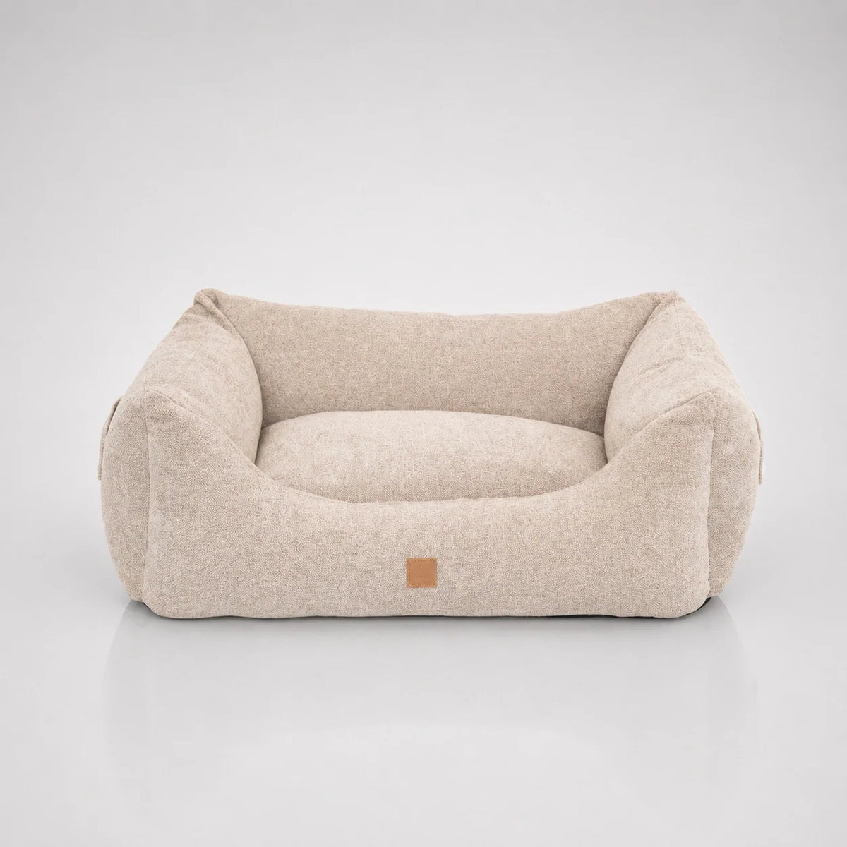 Cuccia per cani con bordi rialzati in morbido cotone e imbottitura in memory foam regolabile