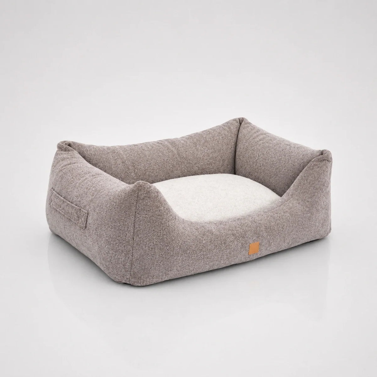 Cuccia per cani con bordi rialzati in morbido cotone e imbottitura in memory foam regolabile