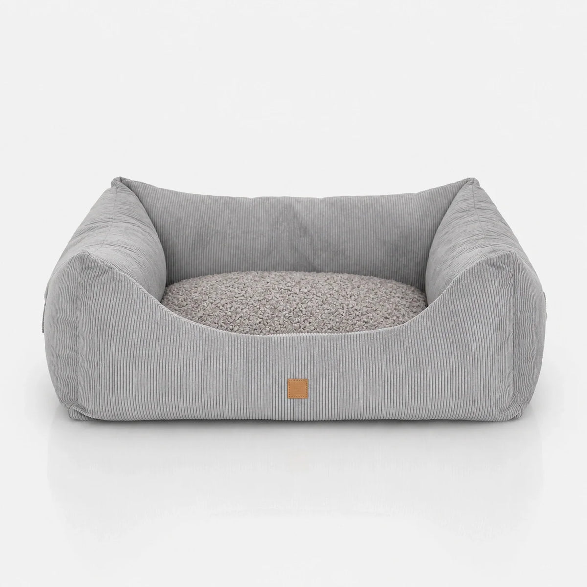 Cuccia per cani a forma di cuscino in velluto a coste con cuscino reversibile e memory foam