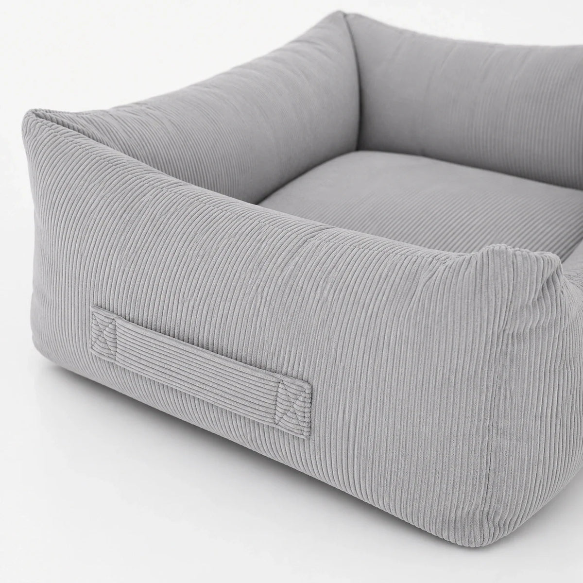 Corduroy Bolster Dog Bed with Reversible Cushion and Memory Foam