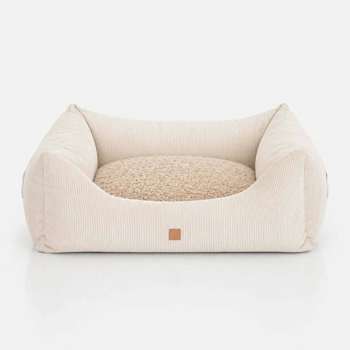Cuccia per cani a forma di cuscino in velluto a coste con cuscino reversibile e memory foam