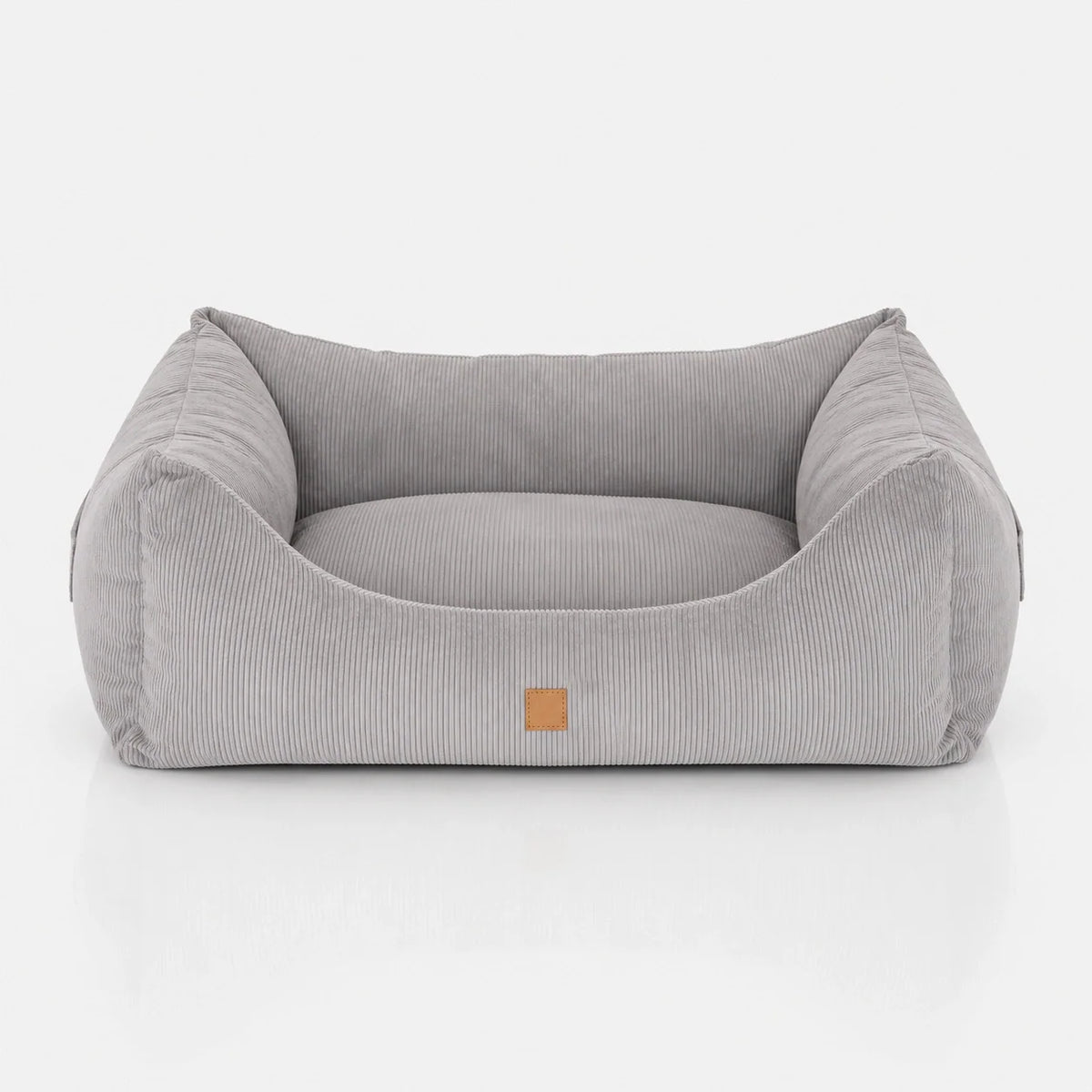 Corduroy Bolster Dog Bed with Reversible Cushion and Memory Foam