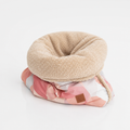 Pink Patterned Canvas Dog Sleeping Bag with Soft Teddy Lining