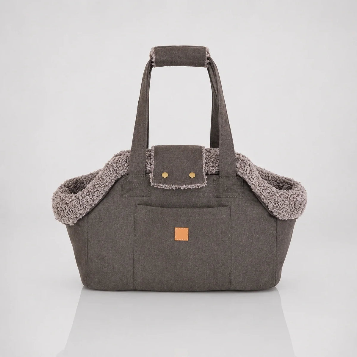 Canvas Dog Carrier Bag with Plush Lining and Reinforced Base