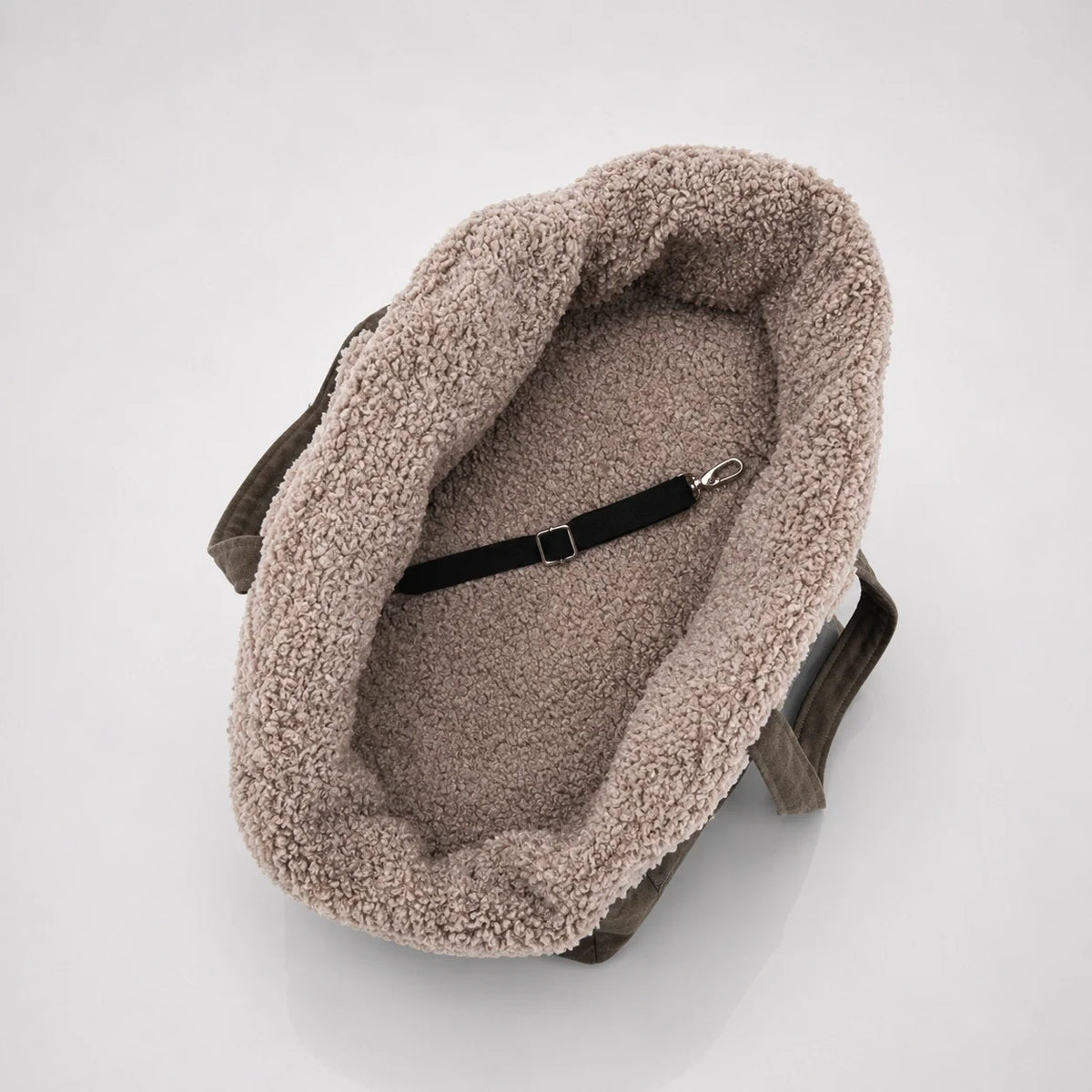 Canvas Dog Carrier Bag with Plush Lining and Reinforced Base