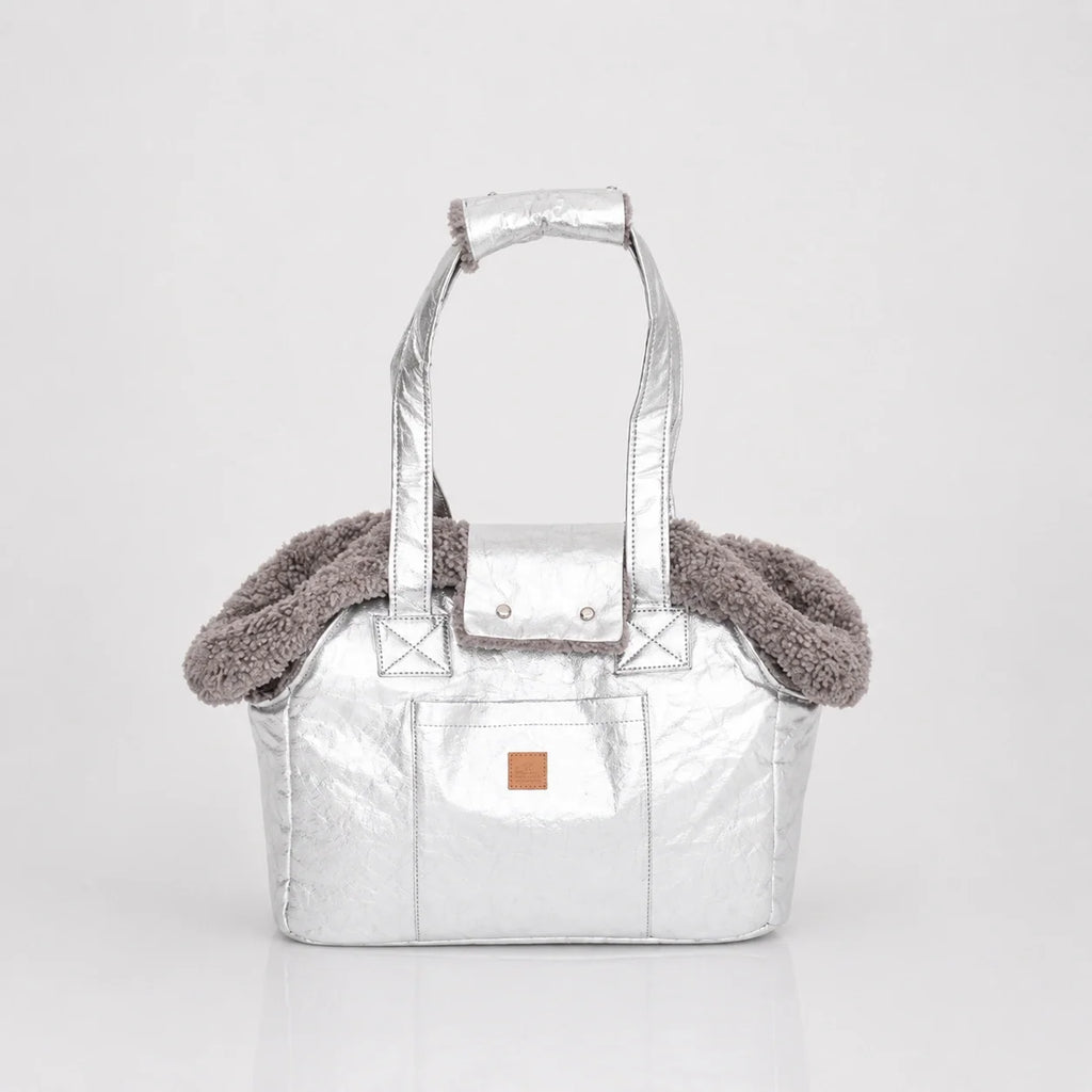 Borsa da trasporto leggera per cani con fodera in peluche e maniglie