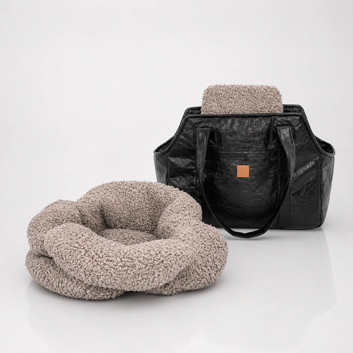 Borsa da trasporto leggera per cani con fodera in peluche e maniglie