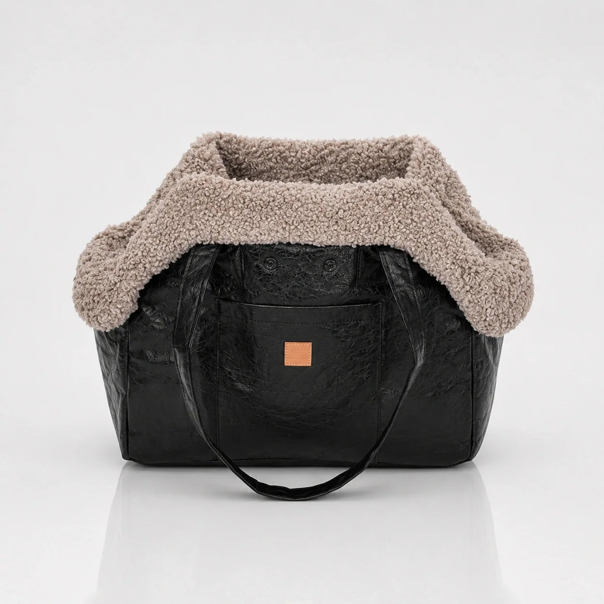 Borsa da trasporto leggera per cani con fodera in peluche e maniglie