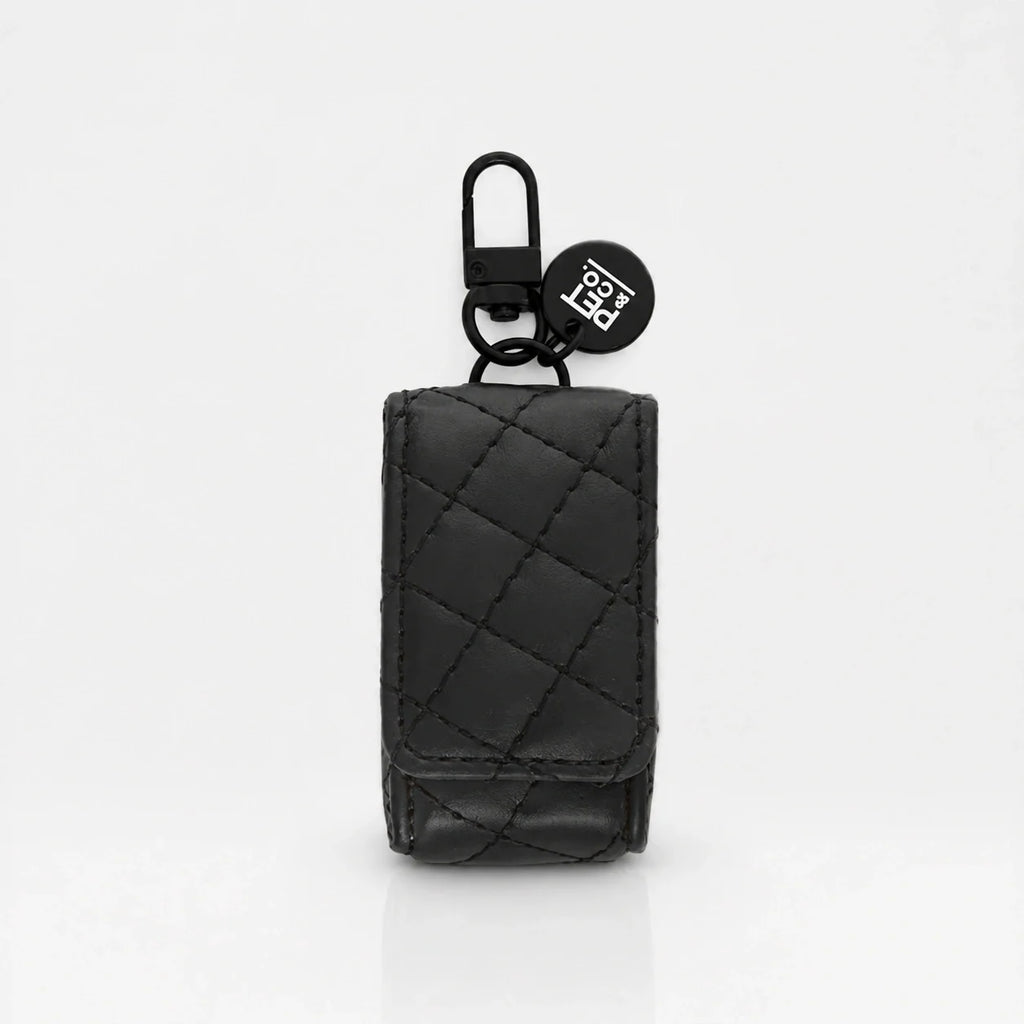 Quilted Vegan Leather Dog Waste Bag Dispenser with Attachment Clip