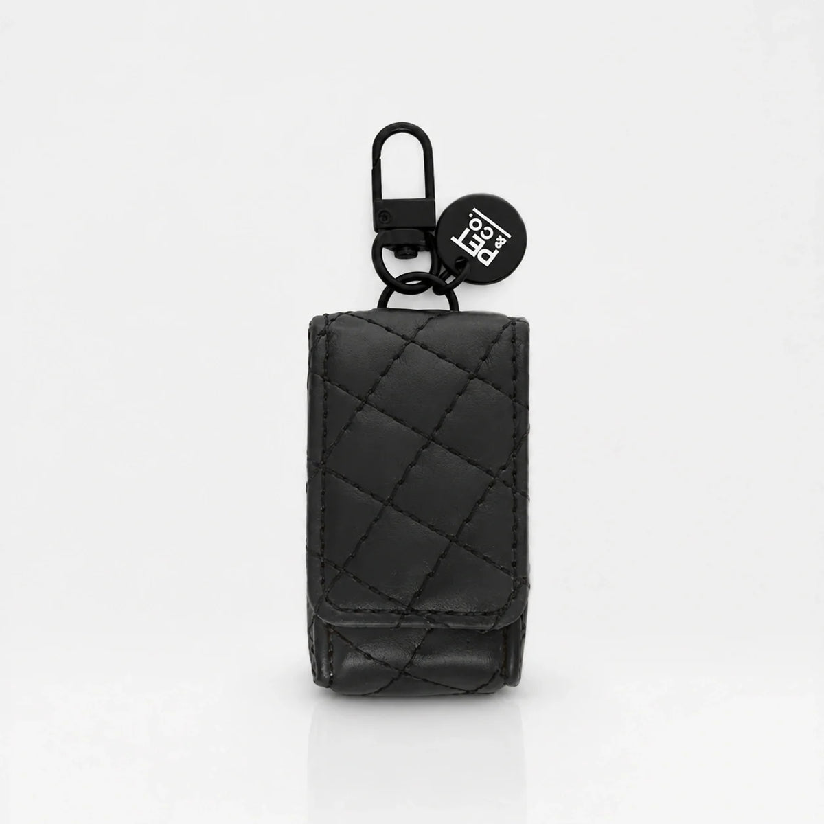 Quilted Vegan Leather Dog Waste Bag Dispenser with Attachment Clip