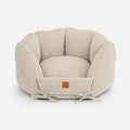 Weiches Cord-Hundebett mit Rand und waschbarem Memory-Foam-Kissen