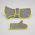 Soft Organic Cotton Dog Bathrobe with Adjustable Strap and Contrast Trim
