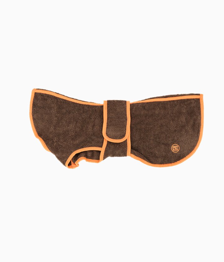 Soft Organic Cotton Dog Bathrobe with Adjustable Strap and Contrast Trim